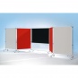 Stecktafel-Set, 5 Tafeln 170x120 cm, 3 Rollstative 